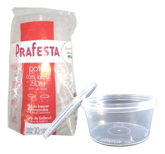 Pote 250ml Lacre C/tp Red 10UN Pl250